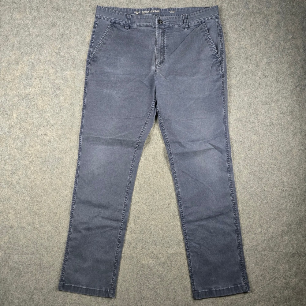 Toad&Co Mission Ridge Pant Mens 36 Gray Lean Fit Organic Cotton‎ Stretch Chino